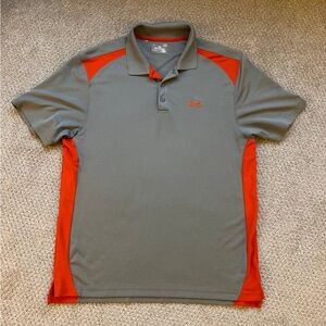 Under Armour Gray Polo with Orange Accents